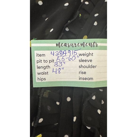 2/$30Torrid Plus Size 5 Black Sheer Polka Dot Yellow Black Tunic Top Ruffles - Picture 8 of 16
